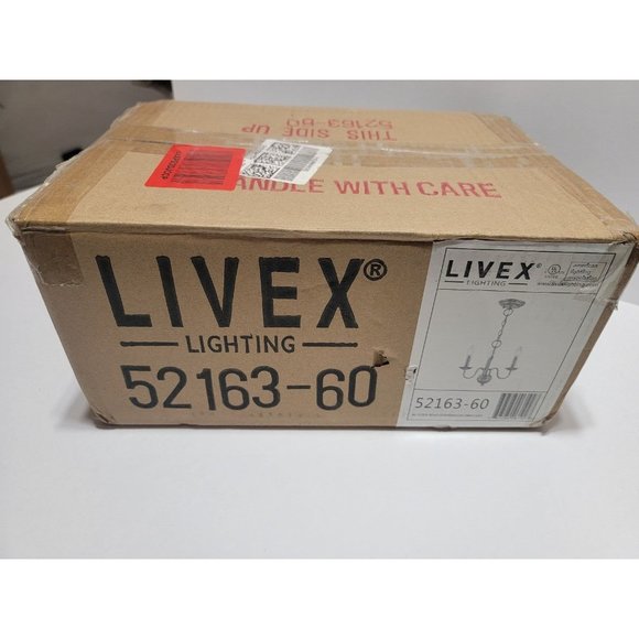 Livex Lighting 3 Light Antique White Mini Chandelier - Picture 3 of 6